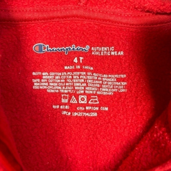 Champion Sweatshirt Boys 4T Classic Hooded Sweatshirt Full Zip Activewear Basic - Picture 2 of 3